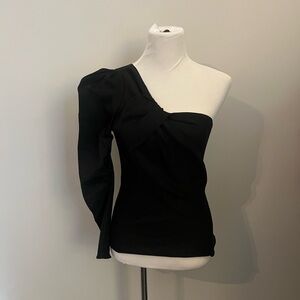 Zara Black One-Shoulder Blouse